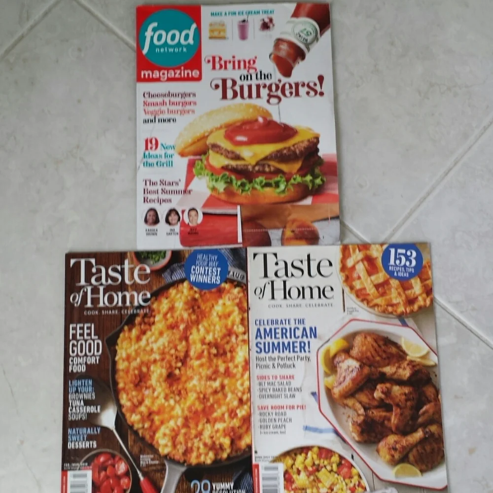 7 Food Network & 2 Taste of Home Magazines